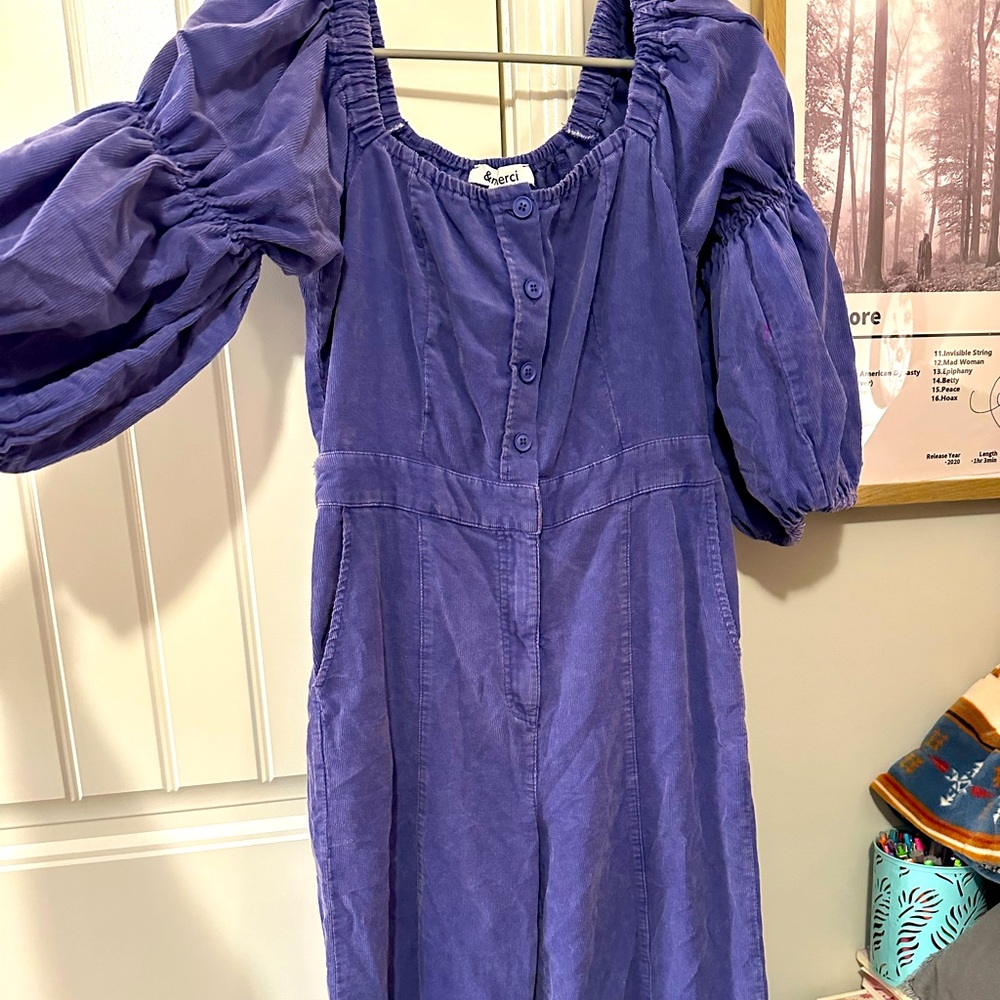 Purple Corduroy Jumpsuit